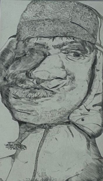 MANDELBAUM (Stéphane). "自画像III"（1980年）。纬纱纸上的黑色蚀刻画，只是。铅笔写的 "HC III"。1987年的遗留印刷品。媒体尺寸：78,5...