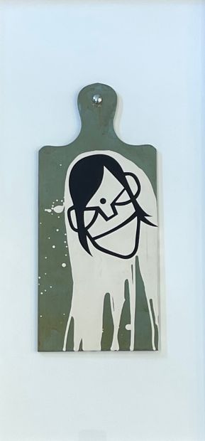 null MEYERS (Denis). Sans titre (2005). Acrylique sur planche à pain en bois, montée...