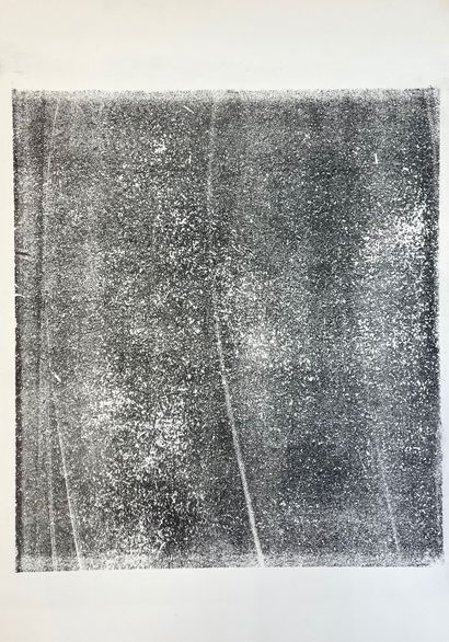 DUBUFFET (Jean). 无题。在Arches牛皮纸上印制的黑色石版画。支持物的尺寸：63×45厘米；主题：45×40厘米/IDEM。无题。黑色石板画，印在梭织纸上。支架尺寸：66,5...