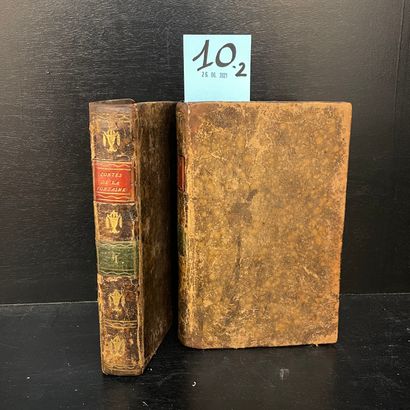 LA FONTAINE. 让-德-拉封丹的诗集和新作。没有地点或版本，1777年，2卷，8°，XIV-200-13-[2]，VII-[1]-286页；83页，蛇形（包括Avis...