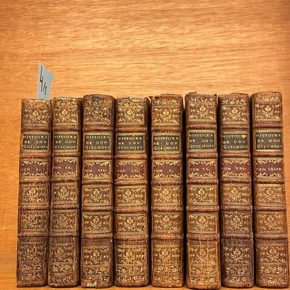null CERVANTES.令人钦佩的《拉曼恰的堂吉诃德》的历史。阿姆斯特丹和莱比锡，Arkstée and Merkus，1768年，各卷。1 à 6.包括第7和第8卷：CERVANTES。新闻。新版。1768年同一版本；共8卷，12册：6卷。：假标题，肖像，标题，[8]-370；2bl.-[4]-369-1bl.；[8]-371-1bl.；[8]-453-1bl.；[8]-420；[8]-422-[2]页，第1页是雕刻的标题，32图h....