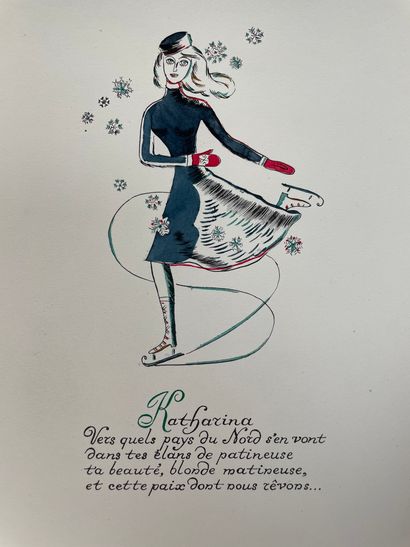 IVANOVSKY.- 伯努瓦-布劳恩的四行诗，伊丽莎白-伊万诺夫斯基的插图，保罗-菲耶伦的前言。布鲁塞尔，Éditions des artistes，1944...