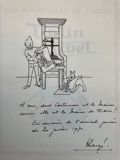 HERGÉ. Tintin au Tibet. Tournai, Casterman, (1971), 4°, 62 p., cart. édit., dos rouge,...