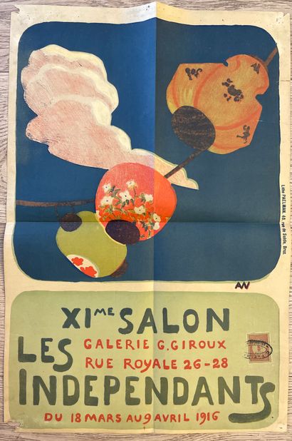 NON IDENTIFIE. "XIème Salon des Indépendants" (1916). Lithographie en couleurs. Dim....