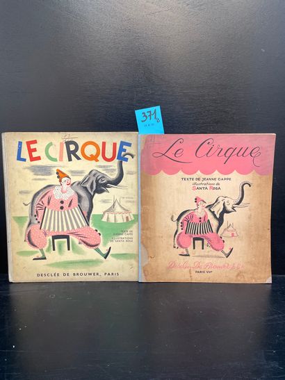 null CAPPE（让娜）。马戏团。圣罗莎的插图（7幅大型彩色平版画，其中1幅在双页上）。P., Desclée de Brouwer, (约1937年), 4°正方形,...