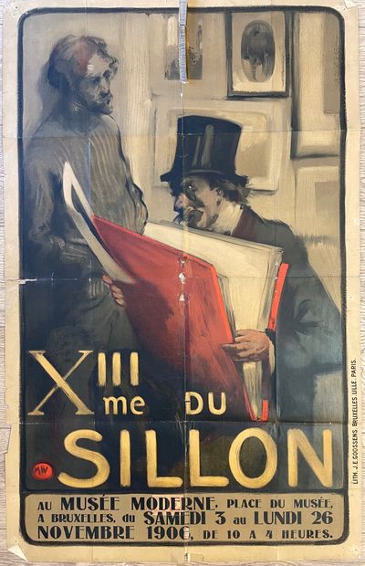 WAGEMANS (Maurice). "XIII Le Sillon"。彩色石版画。尺寸：55 x 37厘米（有针孔，切口；海报状况不佳，但可以修复）。