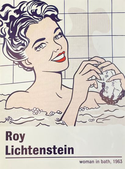 LICHTENSTEIN (Roy). "Woman in Bath". Planche offset tirée sur papier couché. P.,...