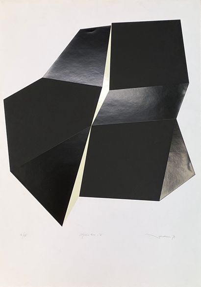 VERDREN (Marcel Henri). "Spazio nero n° 6" (1974). Sérigraphie en noir tirée sur...