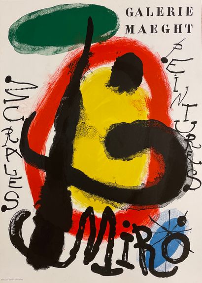 MIRÓ (Joan). Affiche (1961). Lithographie en couleurs réalisée pour la présentation...
