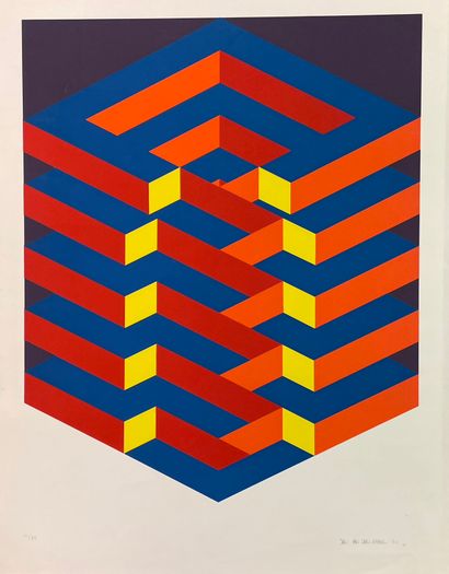 VAN DEN ABBEEL (Jan). Sans titre (1972). Sérigraphie en couleurs, datée, just. 41/75...