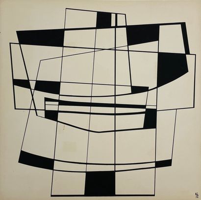 LEWY (Kurt). "Composition" (1956). Sérigraphie en noir, datée et signée à l'encre...