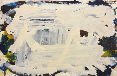 VINCHE (Lionel). "Tout en blanc" (1994). Huile sur papier, marouflée sur toile, titrée,...