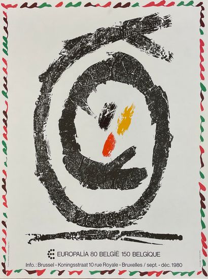 ALECHINSKY (Pierre). "秋祭"（1972年）。彩色石版画。P.，Arte，1972年，支持和主题的尺寸：60 x 40厘米（Charron，35）/IDEM。"Alechinsky"（1974）。为他在奥尔堡博物馆的展览出版的石版画。P.,...