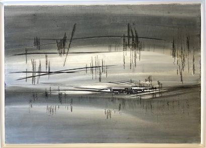 DUDANT (Roger). "Composition" (1961). Huile sur toile, datée, signée au coin infér....