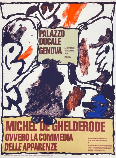 ALECHINSKY (Pierre). "Festival d'automne" (1972). Lithographie en couleurs. P., Arte,...