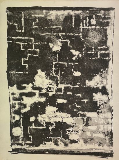 DUBUFFET (Jean). "Mur décrépit" (1945). Lithographie en noir tirée sur Montval. Tirage...