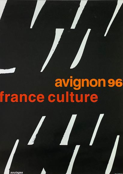 SOULAGES (Pierre). "Avignon" (1996). Affiche originale tirée en sérigraphie. Dim....