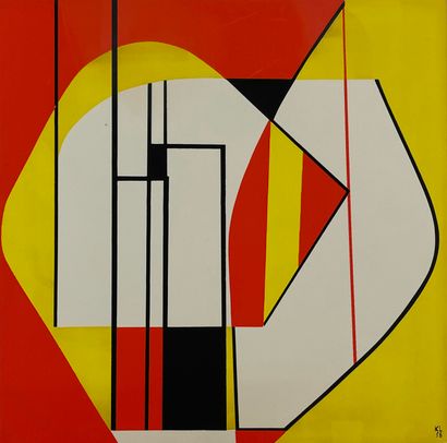 LEWY (Kurt). "Composition" (1956). Sérigraphie en couleurs, datée et signée à l'encre...