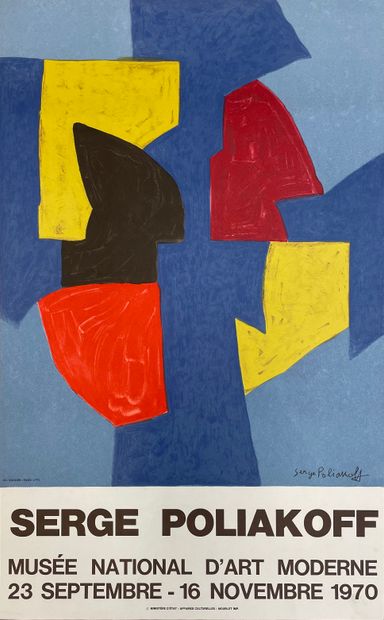 POLIAKOFF (Serge). Affiche (1970). Lithographie en couleurs éditée pour sa rétrospective...