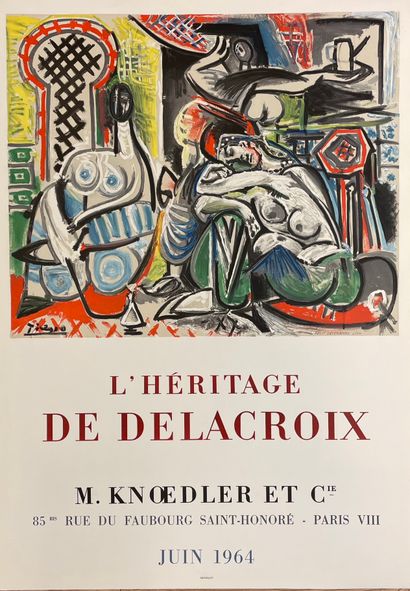 PICASSO (Pablo). "L'Héritage de Delacroix" (1964). Lithographie en couleurs réalisée...