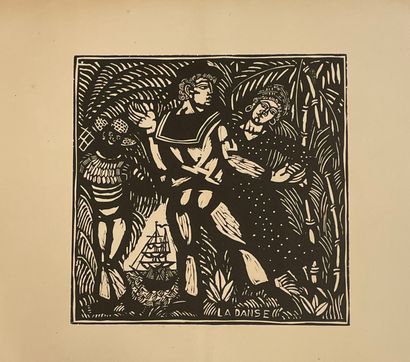 DUFY (Raoul). "La Danse" (ca 1906). Bois tiré sur papier vergé Richard de Bas. Dim....