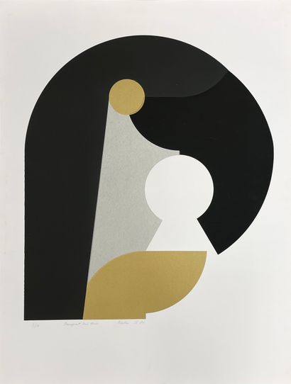 VILLERS (Bernard). "Perroquet série noire" (1970). Sérigraphie en couleurs tirée...