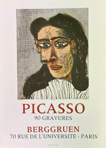 PICASSO (Pablo). "90 gravures" (1971). Affiche lithographique réalisée pour son exposition...