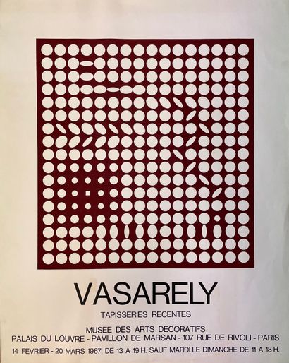 VASARELY (Victor). Affiche (1967). Sérigraphie en couleurs tirée sur papier fort....
