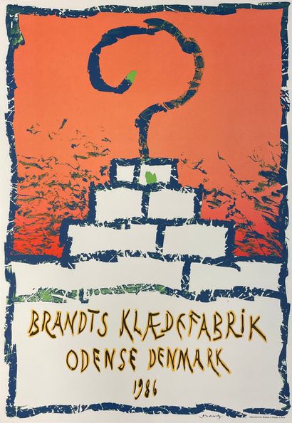 ALECHINSKY (Pierre). "Brandts Klaedefabrik" (1985). Affiche. Lithographie en couleurs....