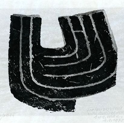 UBAC (Raoul). "Empreinte" (1975). Lithographie tirée sur papier fin, dédicacée, datée...