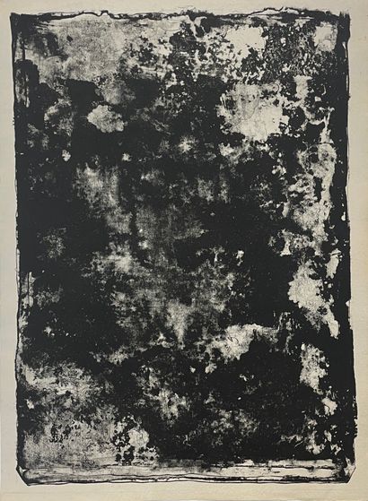 DUBUFFET (Jean). "Mur moussu" (1945). Lithographie en noir tirée sur vergé de Montval....