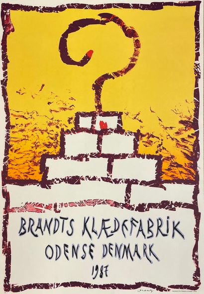 ALECHINSKY (Pierre). "Brandts Klaedefabrik"（1985）。海报。彩色平版画。P., Clot, Bramsen and...