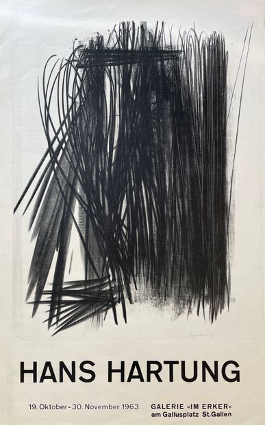 HARTUNG (Hans). Affiche (1963). Lithographie en noir, signée au crayon, réalisée...