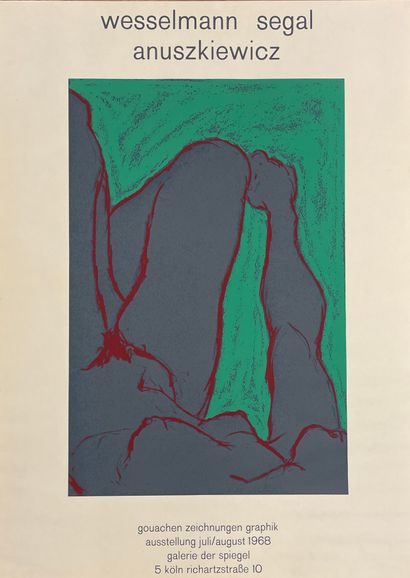 WESSELMANN (Tom). Affiche (1968). Lithographie en couleurs réalisée pour son exposition...
