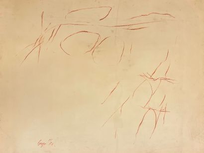 VANDERCAM (Serge). "Composition" (1958). Pastel sur papier, daté et signé au coin...