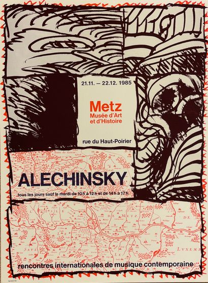 ALECHINSKY (Pierre). Poster (1985). Lithography in colors. Exhibition at the Musée...