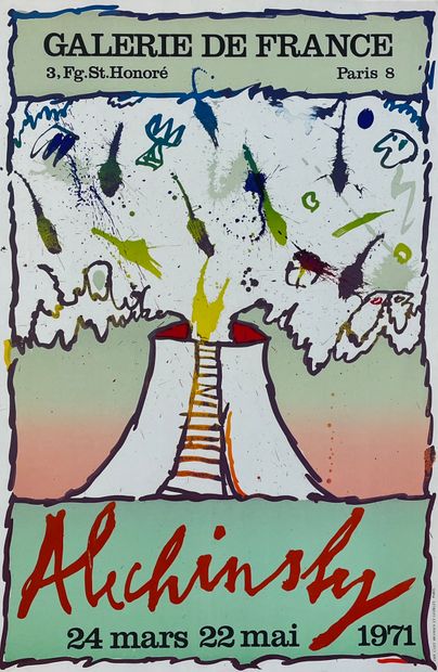 ALECHINSKY (Pierre). 海报（1971年）。为他在Galerie du Bateau Ivre的展览制作的彩色石版画。P., Clot, Bramsen...
