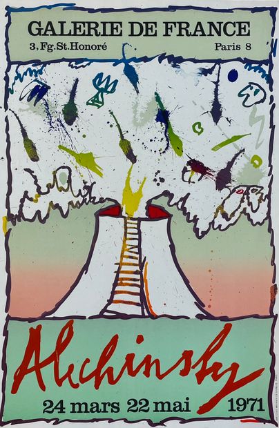 ALECHINSKY (Pierre). Affiche (1971). Lithographie en couleurs réalisée pour son exposition...