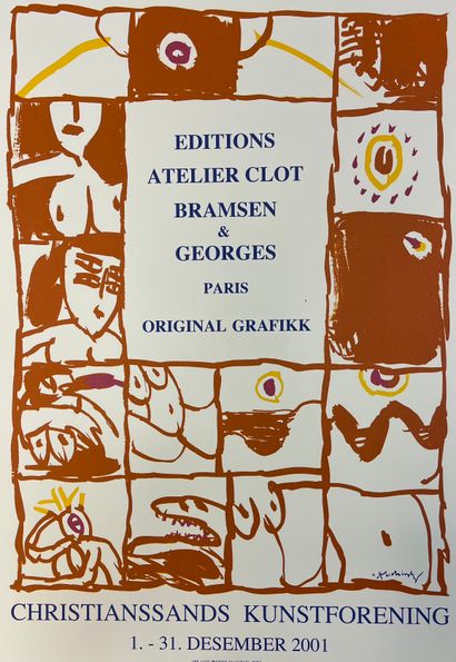 ALECHINSKY (Pierre). "围绕乔治-维萨特"（2001）。彩色平版印刷海报。P., Clot, Bramsen and Georges, 2001,...