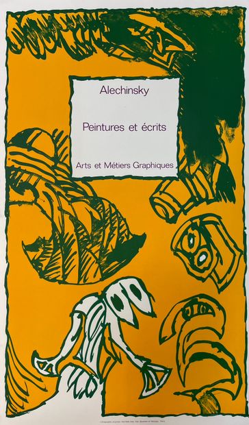 ALECHINSKY (Pierre). "Peintures et écrits" (1977). Affiche lithographique en couleurs....