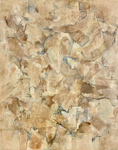 null FALCHI (Ettore). "Composition" (1961). Huile sur toile, datée et signée au coin...