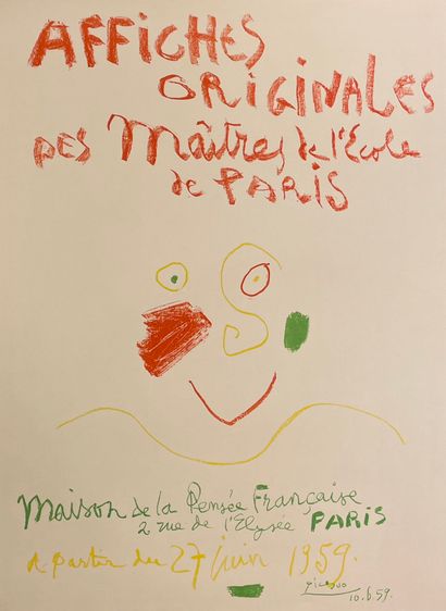 PICASSO (Pablo). "Affiches originales des maîtres de l'école de Paris" (1959). Lithographie...