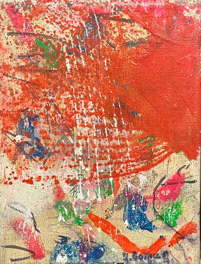 GOEMAERE (José). "Compositions" (1990-91). Ensemble de 4 huiles sur toile, toutes...