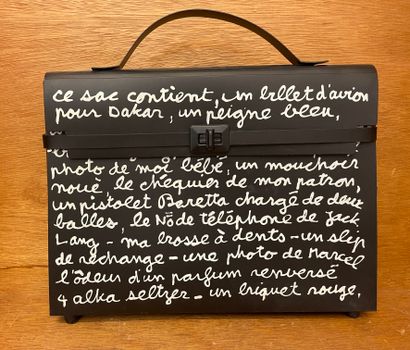 BEN (Benjamin VAUTIER, dit). "This bag contains a plane ticket to Dakar..." (1988)....