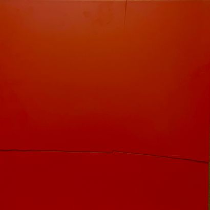 DUSEPULCHRE (Francis). "Composition rouge" (1992). Laque sur masonite, datée et signée...
