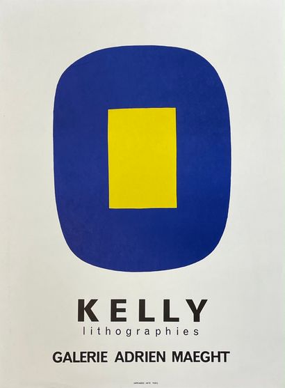 KELLY (Ellsworth). "Orange et vert" (1964). Affiche lithographqiue en couleurs réalisée...
