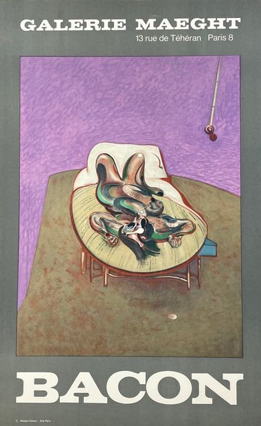 BACON (Francis). 海报（1966）。为他在迈格特画廊的个人展览制作的彩色石版画。P., Arte, 1966, 尺寸: 71 x 45 cm.