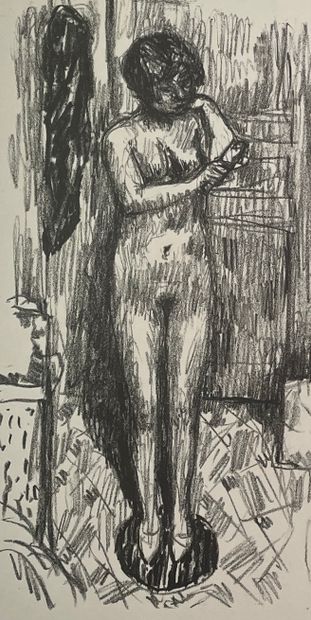 BONNARD (Pierre). "Etude de nu" (ca 1925). Lithographie en noir tirée sur vélin d'Arches,...