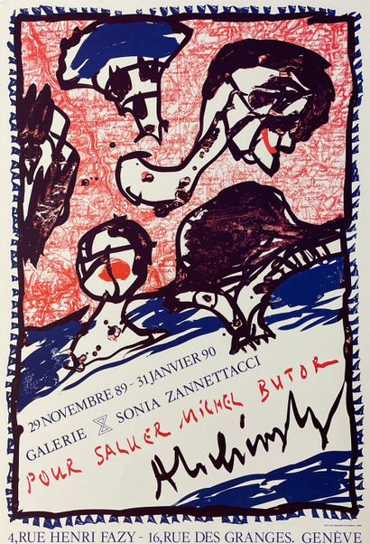 ALECHINSKY (Pierre). Poster (1984). Lithograph in colors realized for his exhibition...