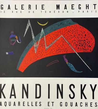 KANDINSKY (Wassily). "Aquarelles et gouaches" (1957). Affiche lithographique en couleurs...